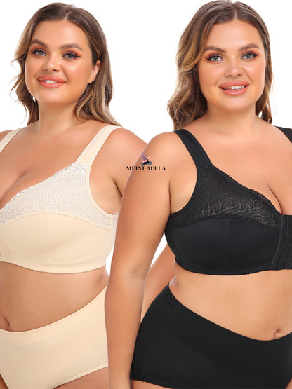 Meinebella™ Frontverschluss BH mit Spitze Ohne Bügel