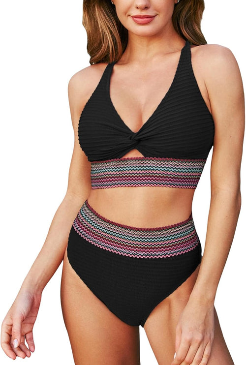 Valera | Eleganter Bauchweg-Bikini mit Wellen-Akzent