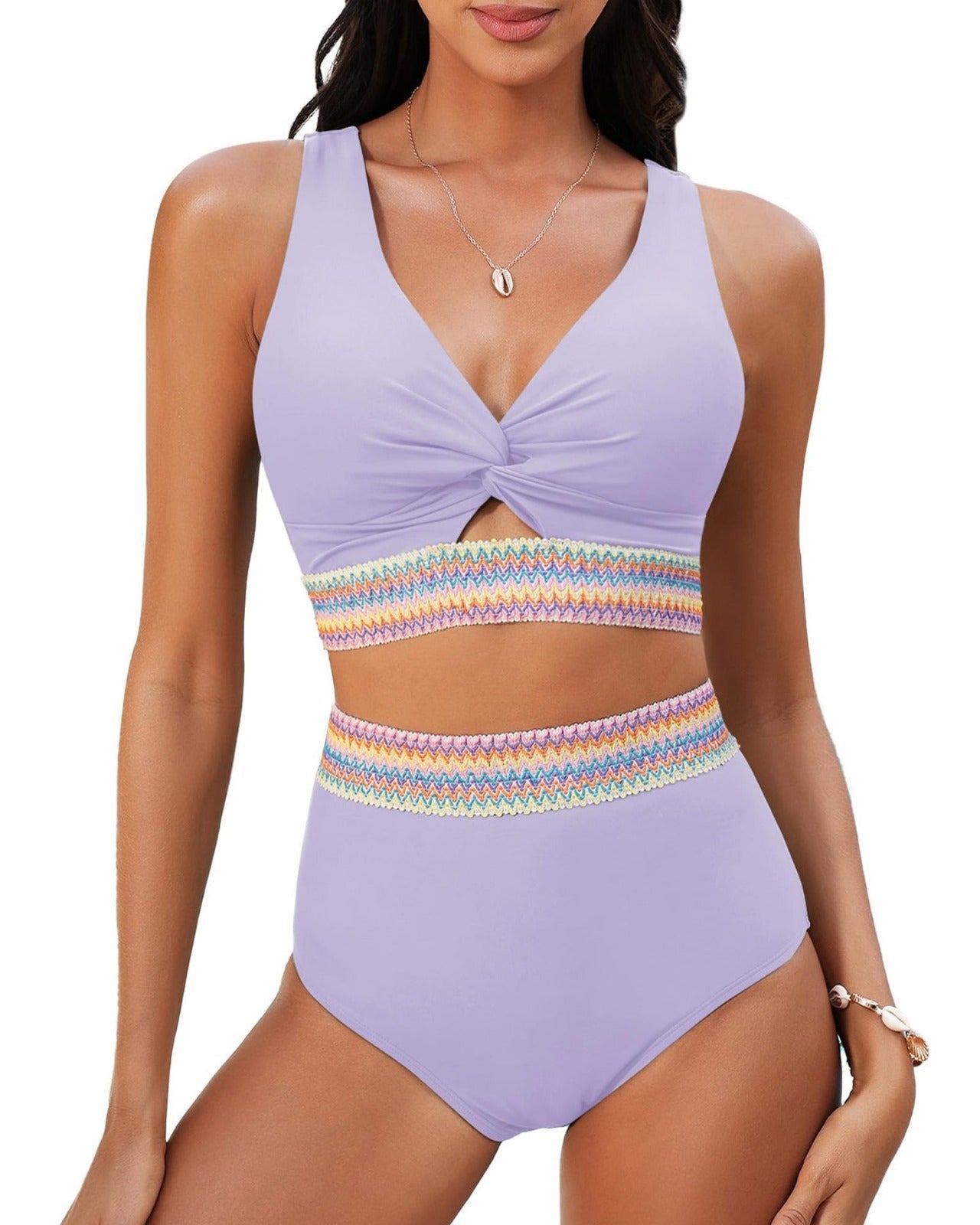 Valera | Eleganter Bauchweg-Bikini mit Wellen-Akzent